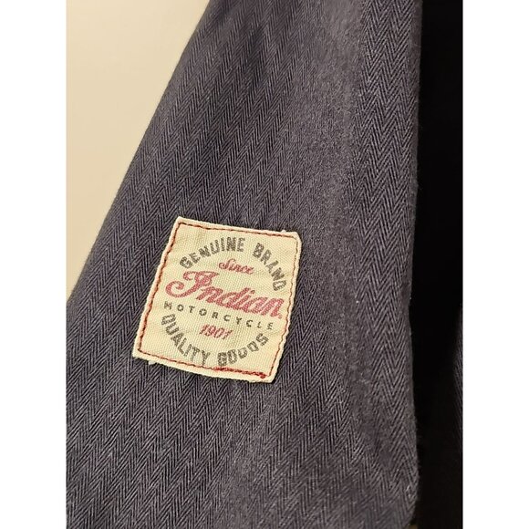 Indian Motorcycle Shirt Men L Gray Red Graphic Biker Moto Casual Utility Field - Picture 10 of 14